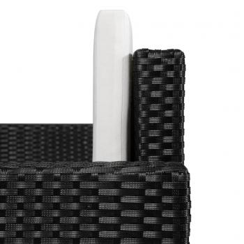 ARDEBO.de - 2-Sitzer-Gartensofa mit Auflagen Schwarz Poly Rattan