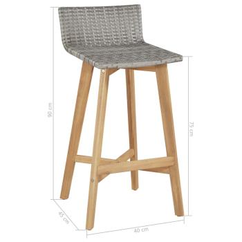 ARDEBO.de - Barhocker 2 Stk. Massivholz Akazie