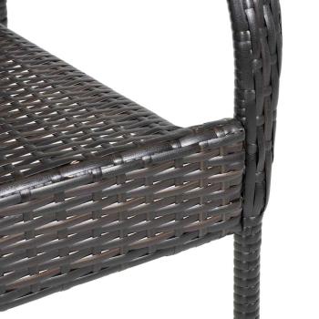 Stapelbare Gartenstühle 2 Stk. Poly Rattan Braun