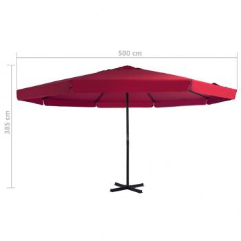 Sonnenschirm mit Aluminium-Mast 500 cm Bordeauxrot 