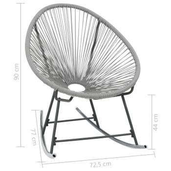ARDEBO.de - Garten-Mond-Schaukelstuhl Grau Poly Rattan