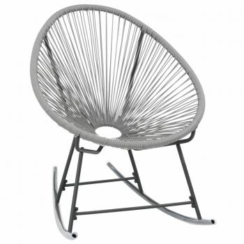 Garten-Mond-Schaukelstuhl Grau Poly Rattan