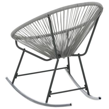 Garten-Mond-Schaukelstuhl Grau Poly Rattan