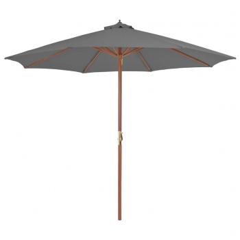ARDEBO.de - Sonnenschirm mit Holz-Mast 300 cm Anthrazit