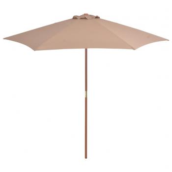 ARDEBO.de - Sonnenschirm mit Holz-Mast 270 cm Taupe