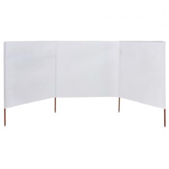 3-teiliges Windschutzgewebe 400 x 120 cm Weiß 