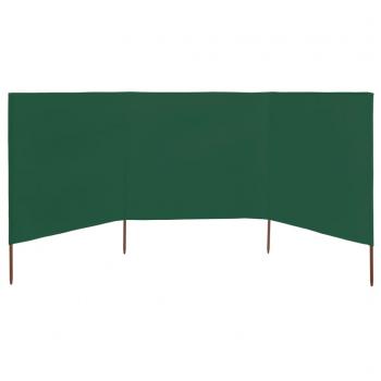 3-teiliges Windschutzgewebe 400 x 120 cm Grün
