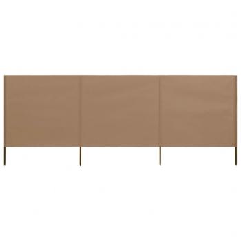 3-teiliges Windschutzgewebe 400 x 120 cm Taupe