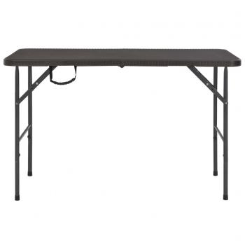 Klappbarer Gartentisch Braun 120x60x74 cm HDPE Rattan-Look
