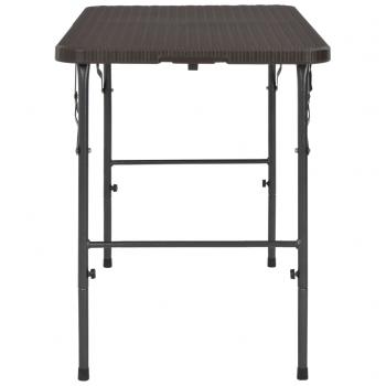 Klappbarer Gartentisch Braun 120x60x74 cm HDPE Rattan-Look