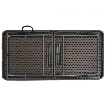 Klappbarer Gartentisch Braun 120x60x74 cm HDPE Rattan-Look