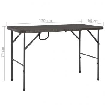 Klappbarer Gartentisch Braun 120x60x74 cm HDPE Rattan-Look