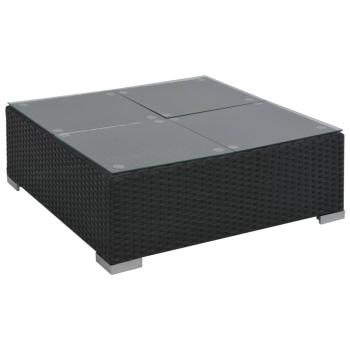 6-tlg. Garten-Lounge-Set mit Auflagen Poly Rattan Schwarz