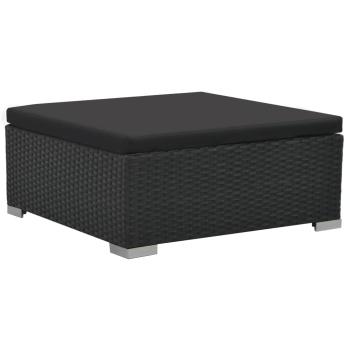 6-tlg. Garten-Lounge-Set mit Auflagen Poly Rattan Schwarz