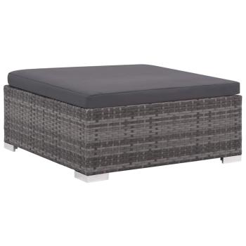 8-tlg. Garten-Lounge-Set mit Auflagen Poly Rattan Grau
