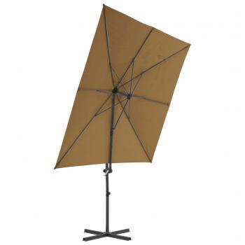 Ampelschirm mit Stahlmast Taupe 250 x 250 cm 