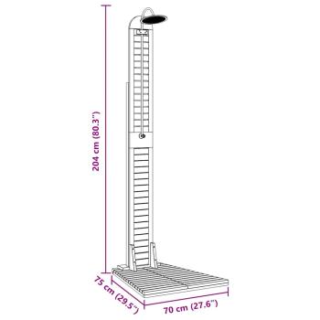 ARDEBO.de - Gartendusche Massivholz Teak 70x75x204 cm