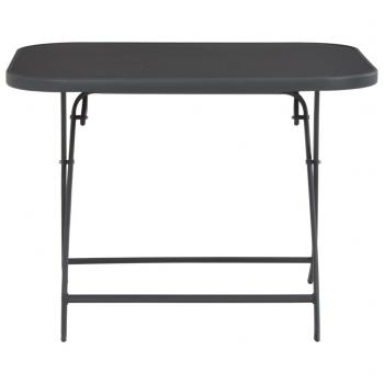 Gartentisch Klappbar Grau 100x75x72 cm Glas und Stahl
