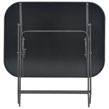 Gartentisch Klappbar Grau 100x75x72 cm Glas und Stahl