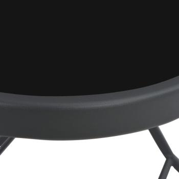Gartentisch Klappbar Grau 100x75x72 cm Glas und Stahl