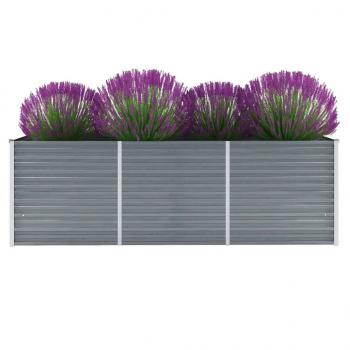ARDEBO.de - Garten-Hochbeet Verzinkter Stahl 240x80x77 cm Grau