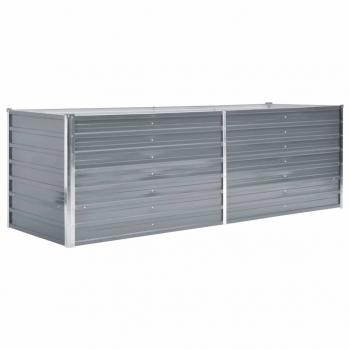 Garten-Hochbeet Verzinkter Stahl 240x80x77 cm Grau