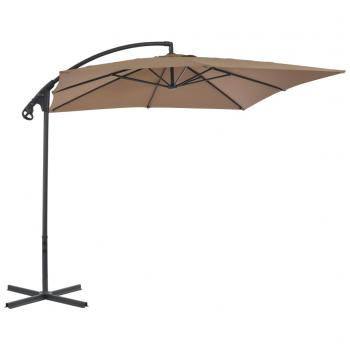 ARDEBO.de - Ampelschirm mit Stahlmast 250 x 250 cm Taupe