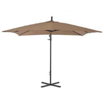 Ampelschirm mit Stahlmast 250 x 250 cm Taupe