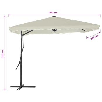 Sonnenschirm mit Stahl-Mast 250x250 cm Sandweiß