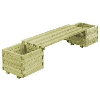 ARDEBO.de - Gartenbank mit Pflanzgefäßen Kiefernholz Imprägniert