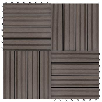 ARDEBO.de - Terrassenfliesen 11 Stück WPC 30 x 30 cm 1 qm Dunkelbraun