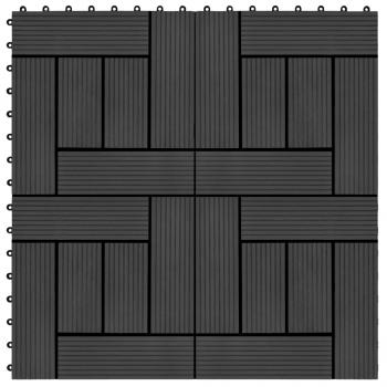 ARDEBO.de - Terrassenfliesen 11 Stück WPC 30 x 30 cm 1 qm Schwarz