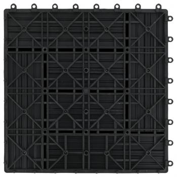 Terrassenfliesen 11 Stück WPC 30 x 30 cm 1 qm Schwarz