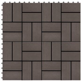 ARDEBO.de - Terrassenfliesen 11 Stück WPC 30 x 30 cm 1 qm Dunkelbraun