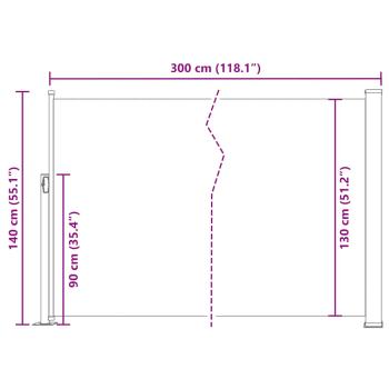 Ausziehbare Seitenmarkise 140x300 cm Rot