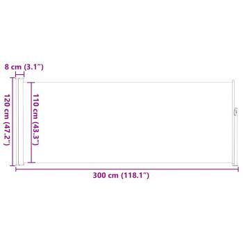 Ausziehbare Seitenmarkise 120x300 cm Blau