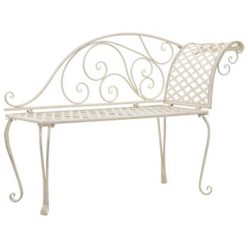 ARDEBO.de - Garten-Chaiselongue 128 cm Metall Antik Weiß