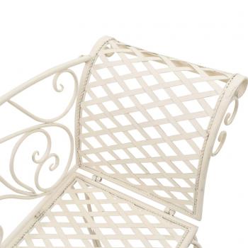 Garten-Chaiselongue 128 cm Metall Antik Weiß