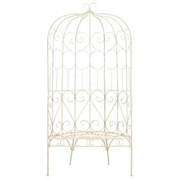 Gartenbank 95 cm Eisen Antik Weiß