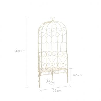 Gartenbank 95 cm Eisen Antik Weiß