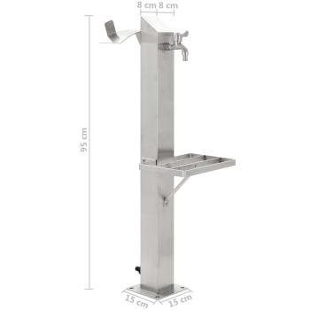 ARDEBO.de - Garten-Wassersäule Edelstahl Quadratisch 95 cm