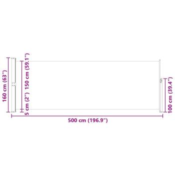 Ausziehbare Seitenmarkise 160x500 cm Rot