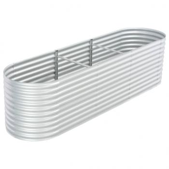 Garten-Hochbeet 320x80x81 cm Verzinkter Stahl Silbern