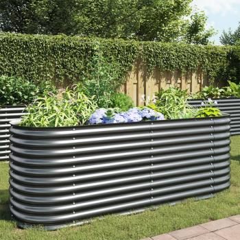 ARDEBO.de - Garten-Hochbeet 240 x 80 x 81 cm Verzinkter Stahl Grau