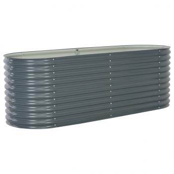 Garten-Hochbeet 240 x 80 x 81 cm Verzinkter Stahl Grau