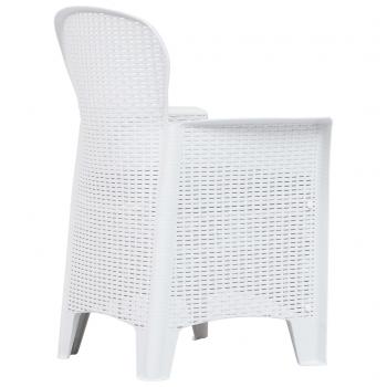 ARDEBO.de - Gartenstühle 2 Stk. mit Kissen Weiß Kunststoff Rattan-Optik