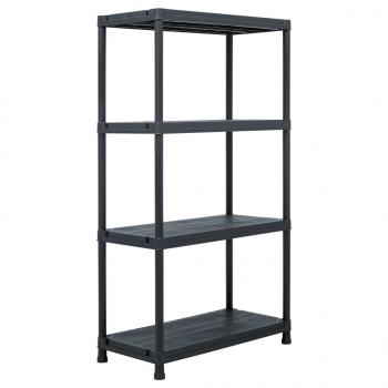ARDEBO.de - Lagerregal Schwarz 100 kg 60 x 30 x 138 cm Kunststoff