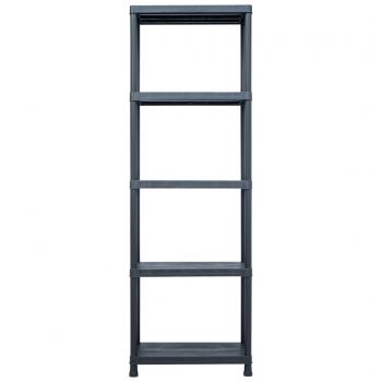Lagerregal Schwarz 125 kg 60 x 30 x 180 cm Kunststoff