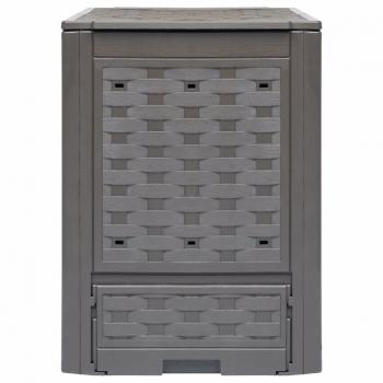 Gartenkomposter Braun 60x60x83 cm 300 L Kunststoff Rattan