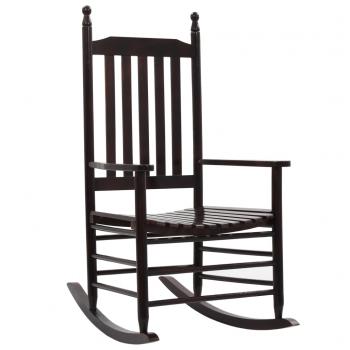 ARDEBO.de - Schaukelstuhl mit Gebogener Sitzfläche Braun Pappelholz